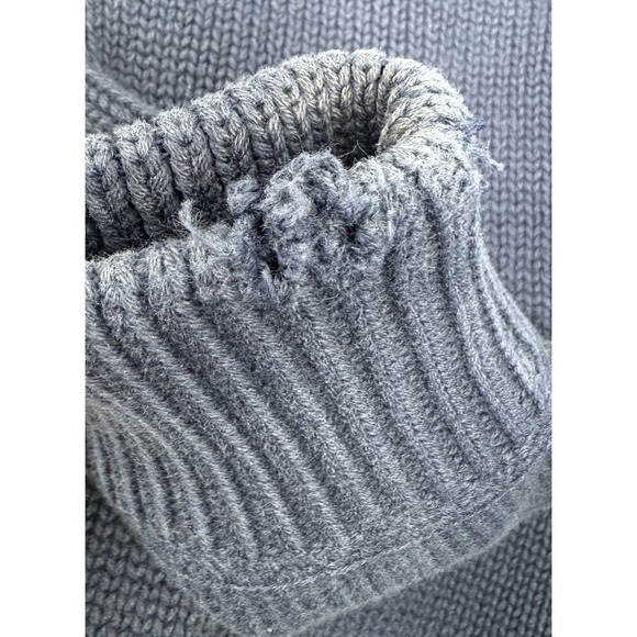 Vintage Eddie Bauer Mens Pullover Sweater Navy Blue 100 Cotton Crew Neck Size L - Picture 6 of 7